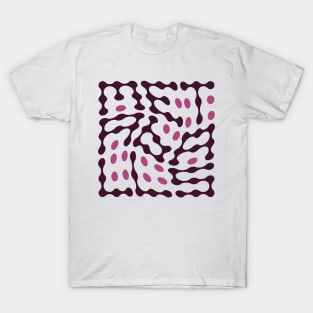 Twisted Metaballs Typography (Pink) T-Shirt